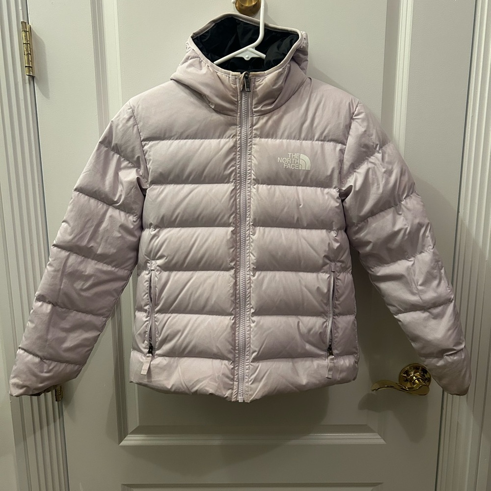 The North Face 600 Puffer Jacket reversible black and lavende 12 large